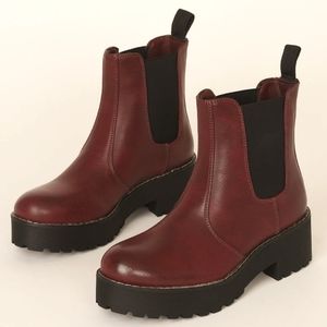 Dirty Laundry Margo Burgundy Platform Ankle Boots 7.5